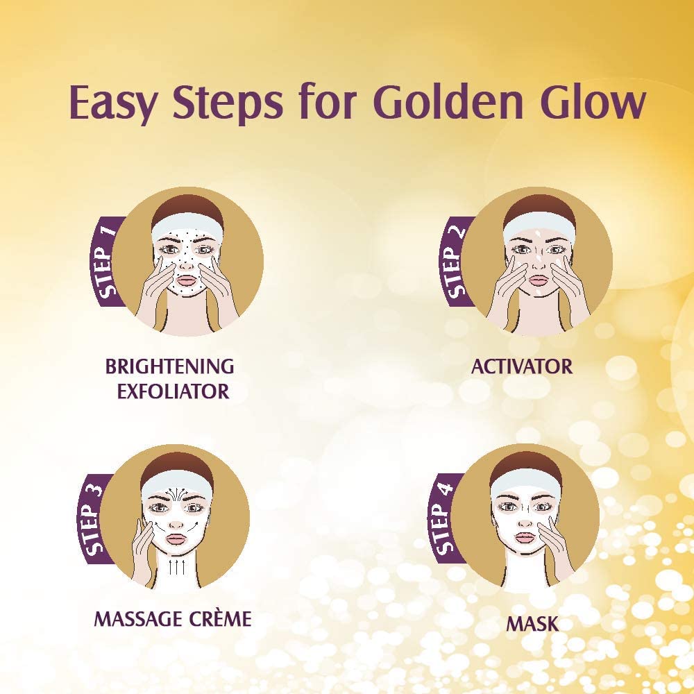 Lotus Herbals Radiant Gold Cellular Glow 1 Facial Kit | With 24K Gold Leaves | For Natural Golden Glow Skin | 37g - Dhevu