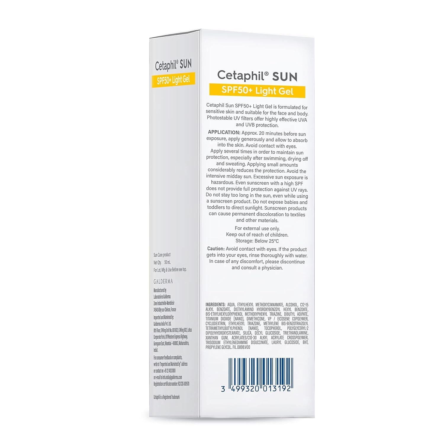 Cetaphil Sun SPF 50 Sunscreen For Combination Skin Type 50 ml - Dhevu