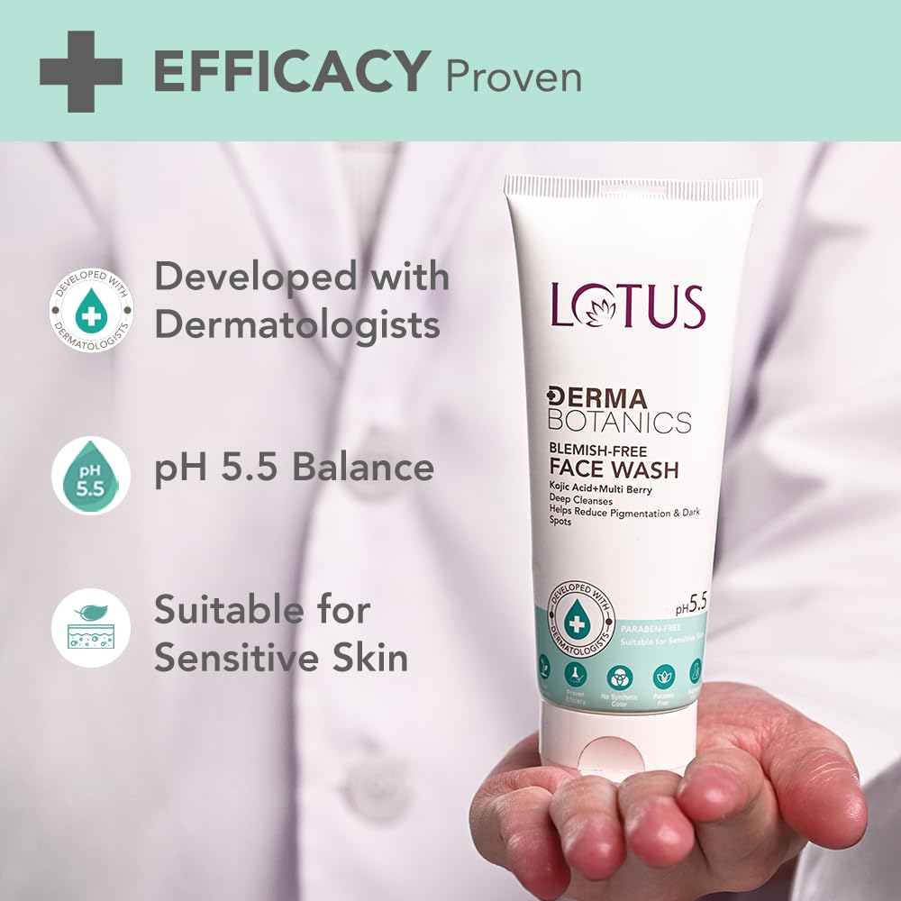 LOTUS Derma Botanics Hi-Dose Serum 28ml, Blemish Free Facewash 100g, 2 Items