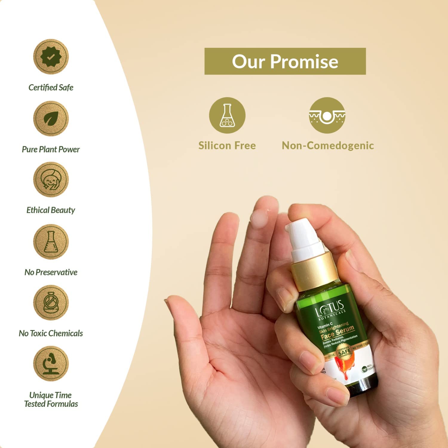 Lotus Botanicals Skin Brightening Face Serum | 100x Vitamin C | 30Ml - Dhevu