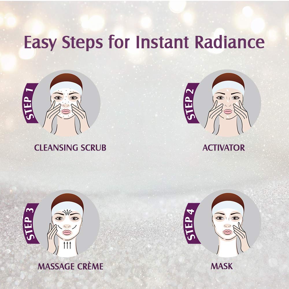 Lotus Herbals Radiant Diamond Cellular Radiance 1 Facial Kit | With Diamon Dust & Cinnamon | For All Skin Types | 37g