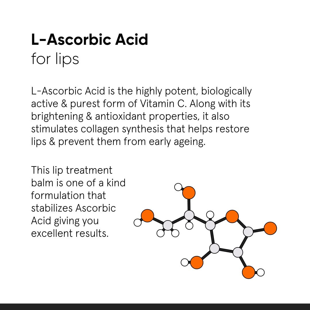 Minimalist Lip Treatment Balm for Pigmented & Dark Lips | 8% L-Ascorbic Acid with Vitamin E, Radianskin & Glycerine | For Women & Men | 12 gm
