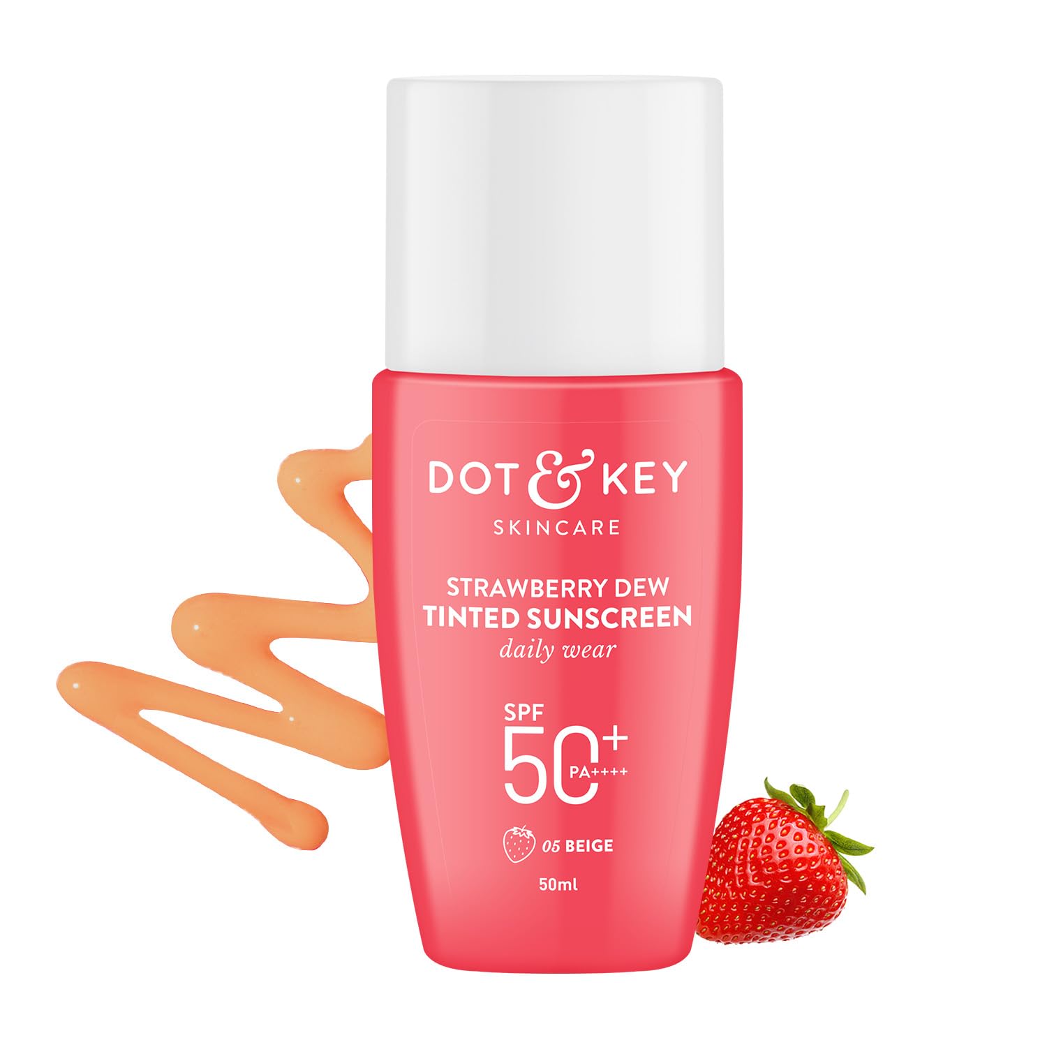 Dot & Key Strawberry Dew Tinted Sunscreen SPF 50+ Pa++++ - 02 Warm Ivory | Protection Against UA/UB | Broad Spectrum, Water & Sweat resistant | For All Skin Types | 50ml
