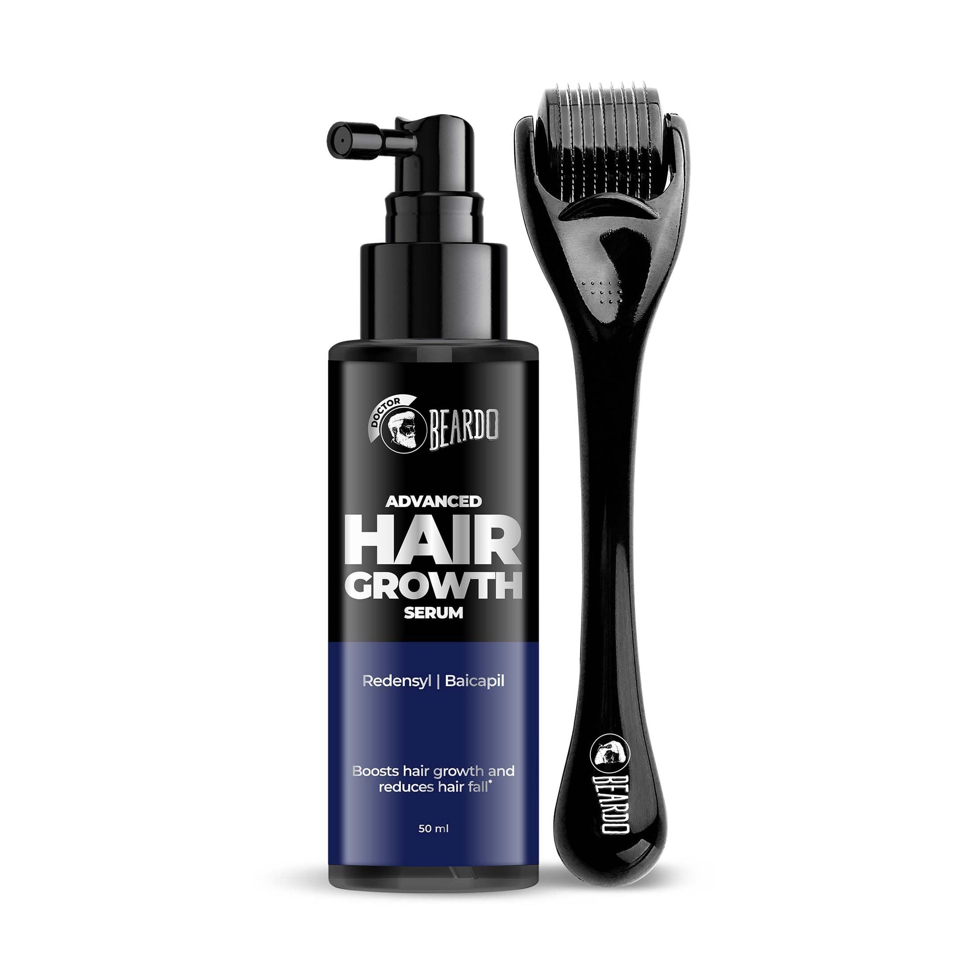 BEARDO Dr. Advanced Hair Growth Serum For Men, 50 Ml| Contains 3% Redensyl, 3% Baicapil, Rosemary | Stimulates Hair Growth, Increase Hair Density & Thickens Hair | Lightweight And Non-Sticky