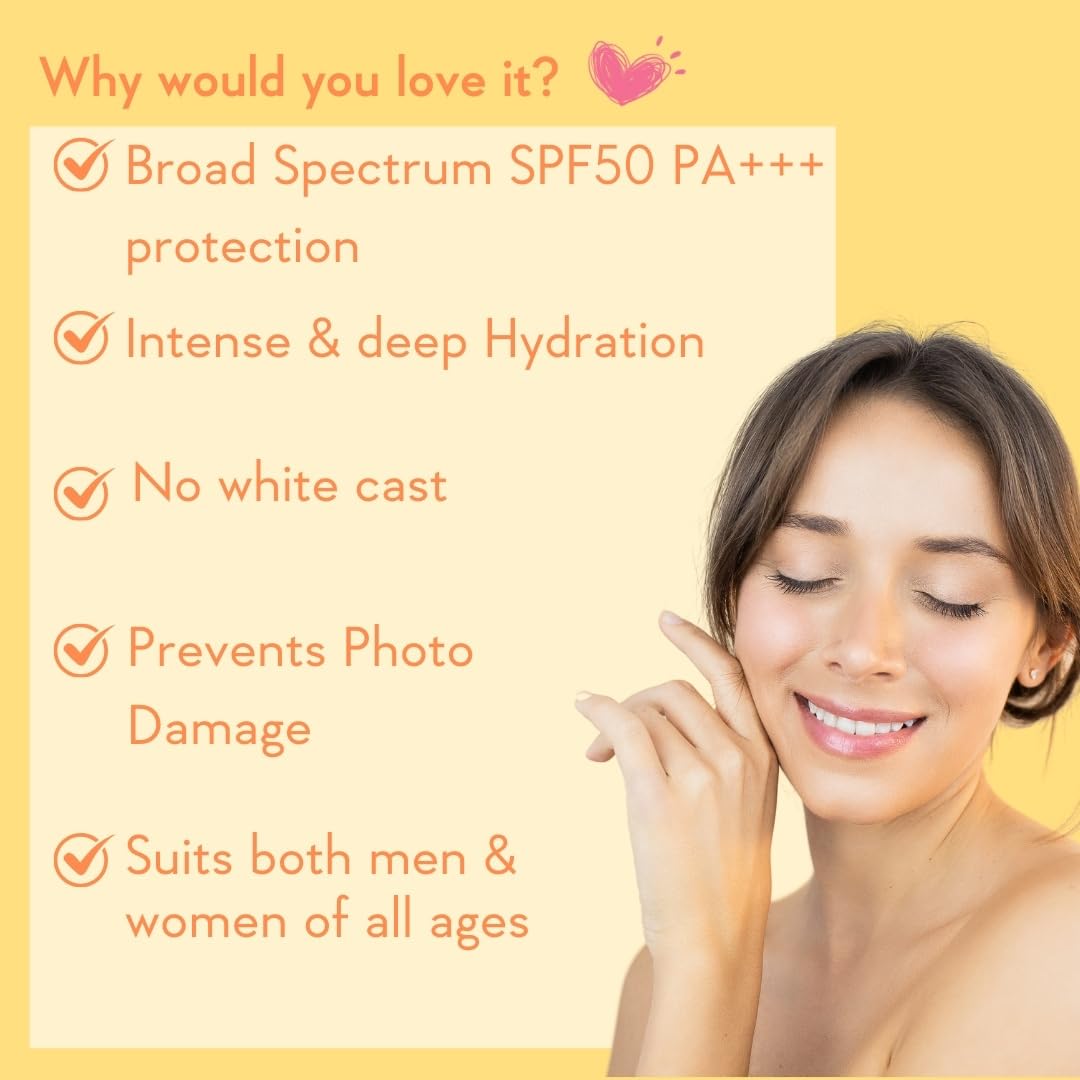 WishCare Sunscreen Body Lotion For All Skin Type with SPF 50 PA+++ - Broad Spectrum UVA & UVB Protection, No White Cast, Enriched with Carrot Seed & Raspberry - Body Sunscreen Lotion 200ml