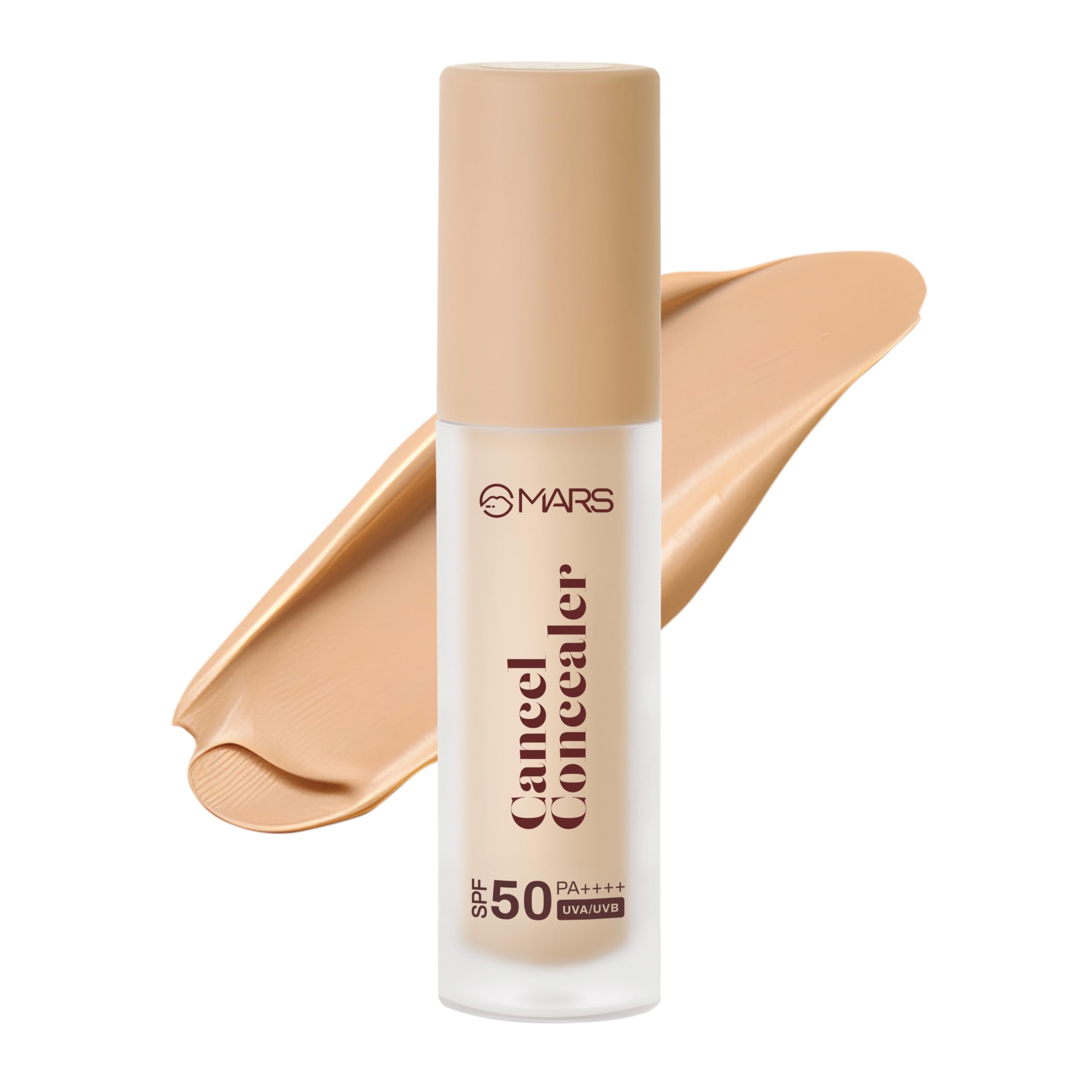 MARS Cancel Liquid Concealer for Face Makeup with Radiant Natural Finish | 07-Caramel Charm | 6.0 ml | Lightweight | Medium to High Coverage | Long-Lasting & Multi-Purpose | Crease Resistant