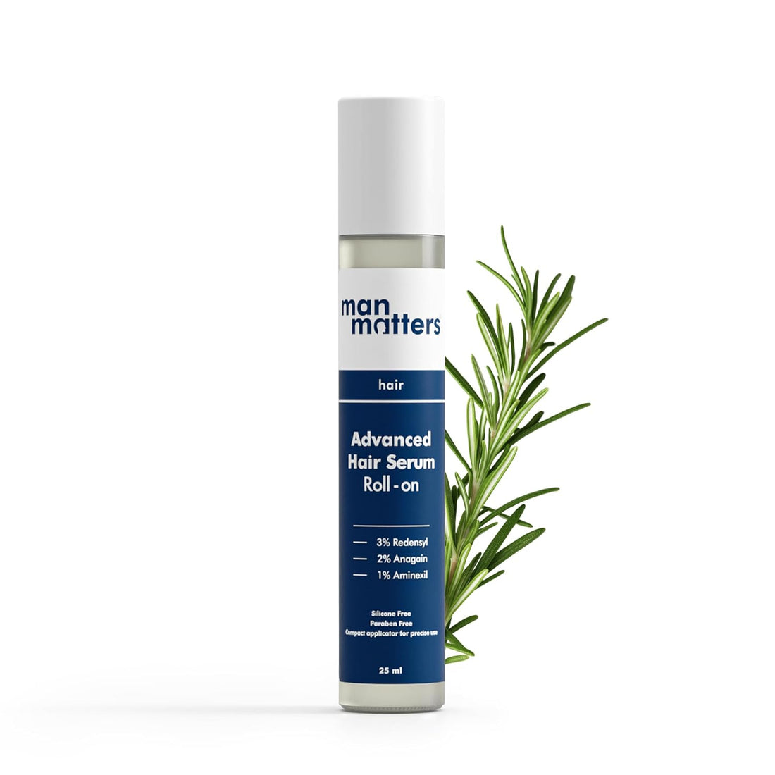 Man Matters Advanced Hair Growth Serum Roll On For Hair&Beard|With 3% Redensyl,2% Anagain,1% Aminexil&Rosemary Leaf Extract |Reactivates Hair Cells&Activates Beard Follicles|25Ml,50 Grams
