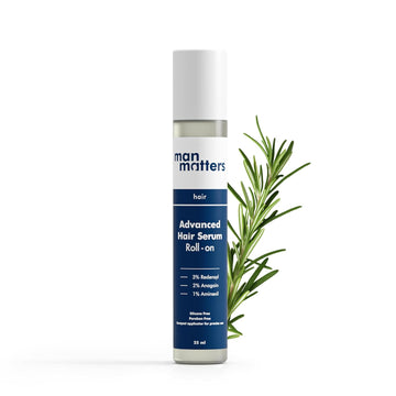 Man Matters Advanced Hair Growth Serum Roll On For Hair&Beard|With 3% Redensyl,2% Anagain,1% Aminexil&Rosemary Leaf Extract |Reactivates Hair Cells&Activates Beard Follicles|25Ml,50 Grams