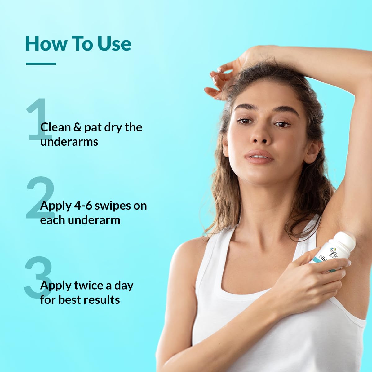FIXDERMA Nigrifix Underarm Roll On With 6% AHA, Lactic Acid & 1% Mandelic Acid & Kojic Acid | Brightens Skin & Exfoliates Underarm | For Sensitive Skin - 60Ml (Pack Of 2), For Unisex