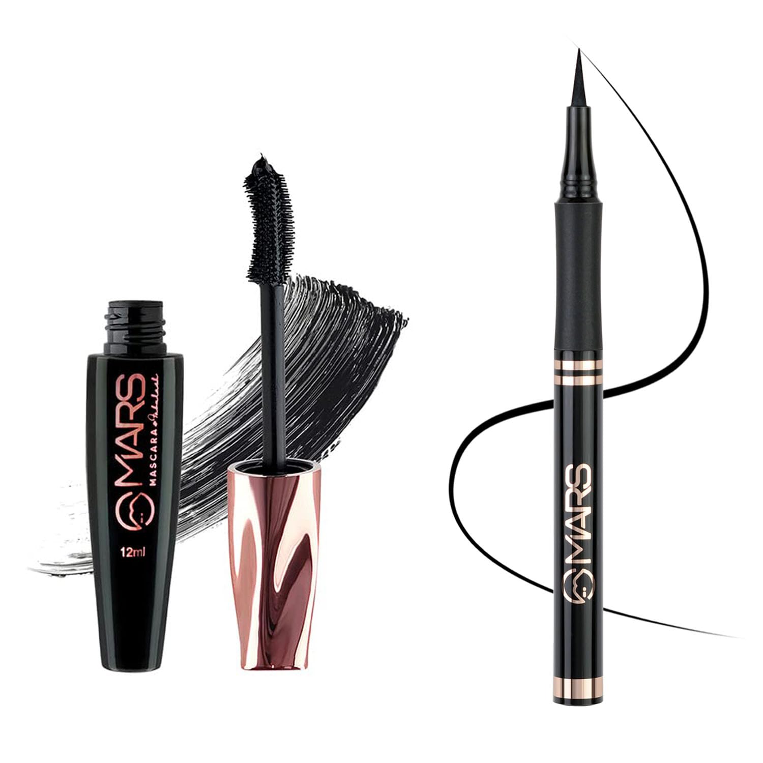 MARS Fabulash Volumizing Mascara | Up to 18 Hours Stay | Waterproof with Intense Jet Black Color (12ml) (Black)