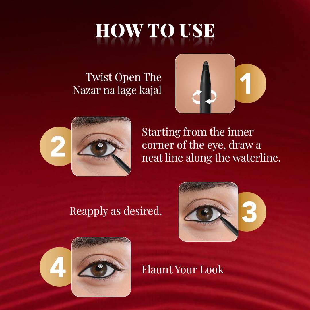 LoveChild Masaba Kajal Pencil Coal Black Matte - Smudge-proof & Waterproof, Long-lasting Deeply Pigmented Eyeliner for Women, Makeup Essential (0.36g)