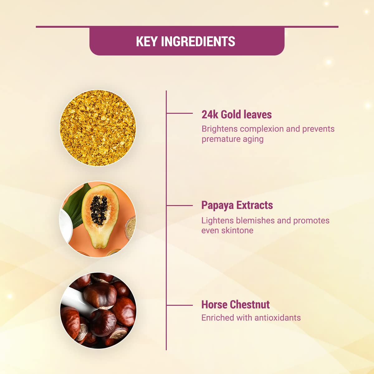 Lotus Herbals Lotus Radiant Gold Facial Kit For Instant Glow With 24K Pure Gold & Papaya ,4 Easy Steps 148G (4 Use)