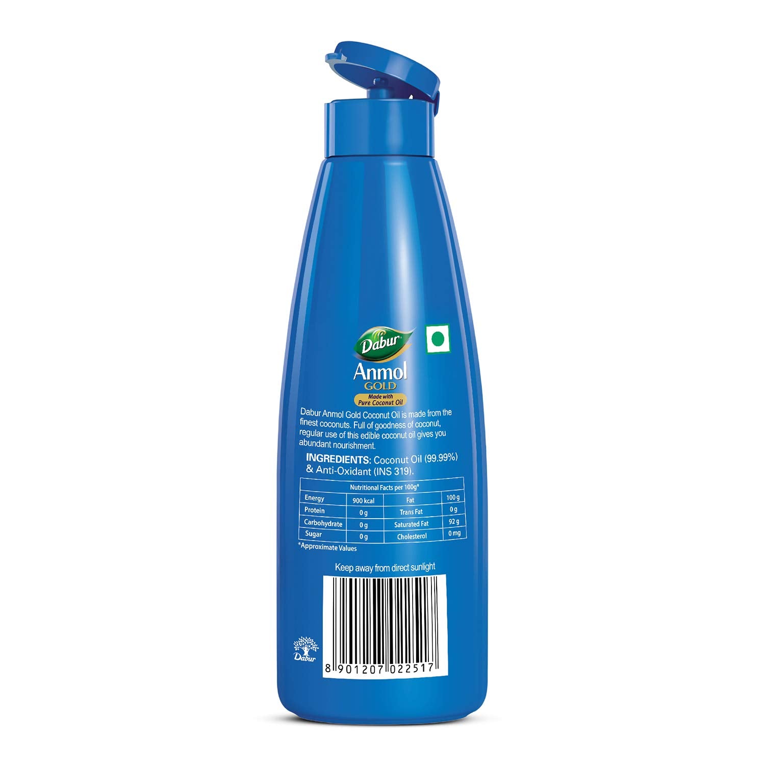 Dabur Anmol Gold 100% Pure Coconut Oil | Improves Skin Metabolism and Boosts Immunity - 600ml ( 500ml + 20% extra)