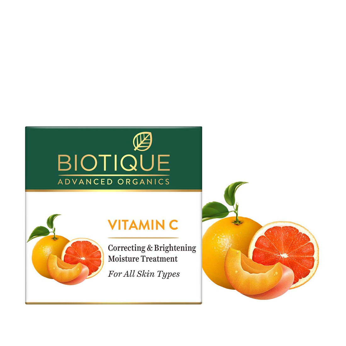 Biotique Vitamin C Correcting and Brightening Non Greasy Face Cream for All Skin Types, 50g | Younger Skin, Brighter