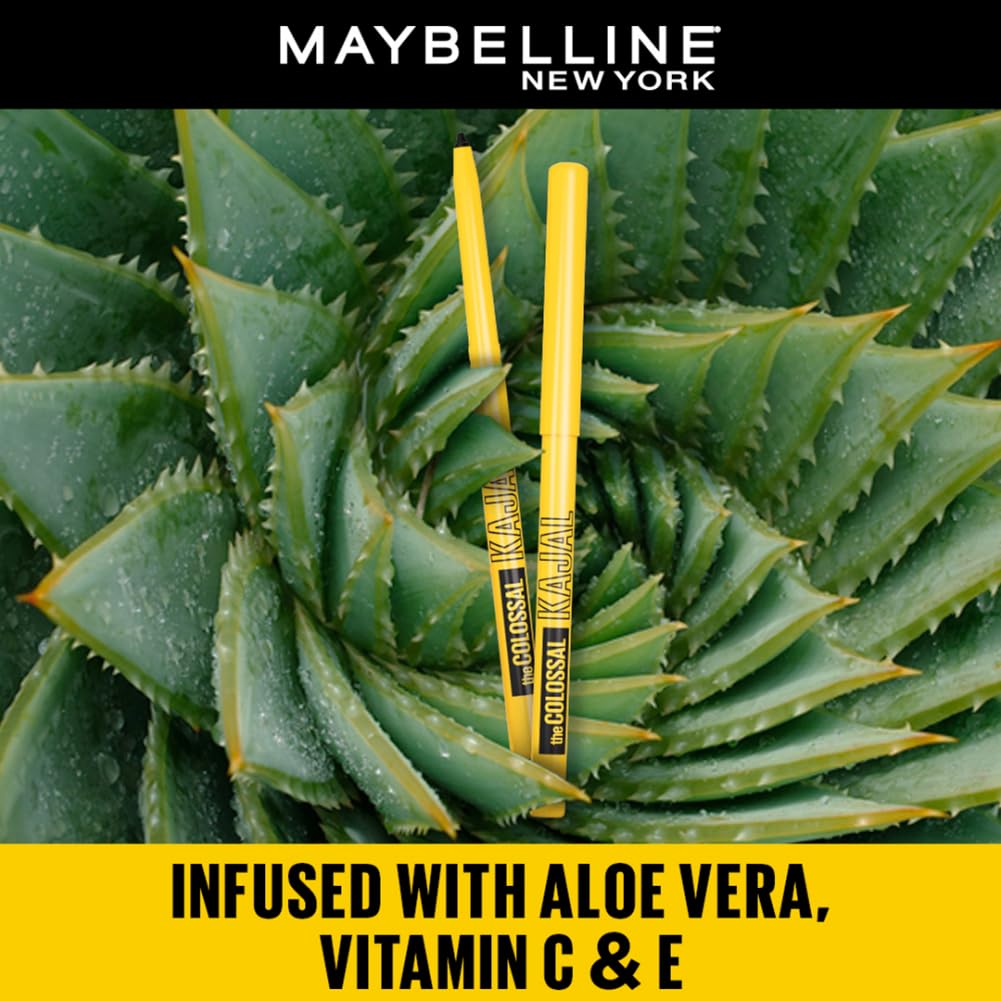 Maybelline New York Pencil Eyeliner & Kajal, Bold Eye Looks, Long-Lasting, Colossal Bold Liner & Colossal Kajal, Combo Pack, Essential Eye Kit, Black, Matte Finish