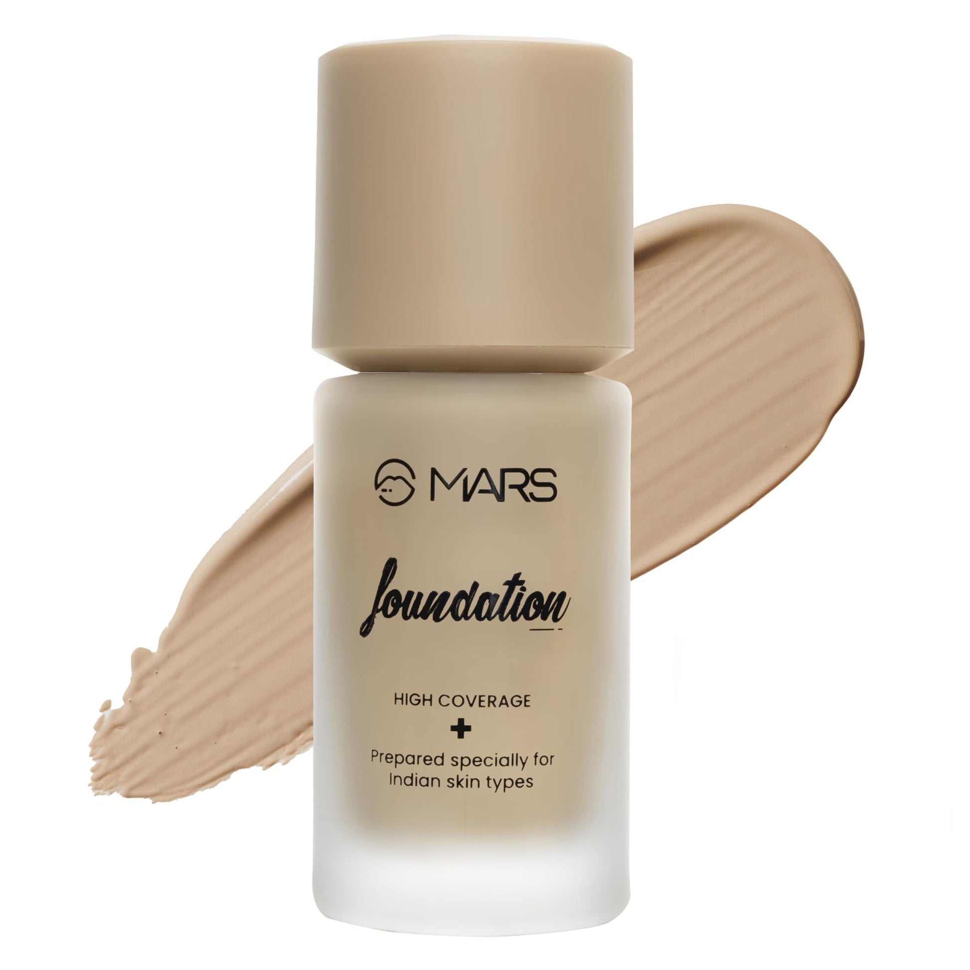 MARS SPF50 PA++++ High Coverage Liquid Foundation | Blemish Free & Blendable Foundation for Makeup (40ml) (SHADE-01)