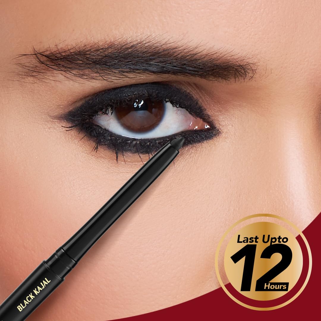 LoveChild Masaba Kajal Pencil Coal Black Matte - Smudge-proof & Waterproof, Long-lasting Deeply Pigmented Eyeliner for Women, Makeup Essential (0.36g)