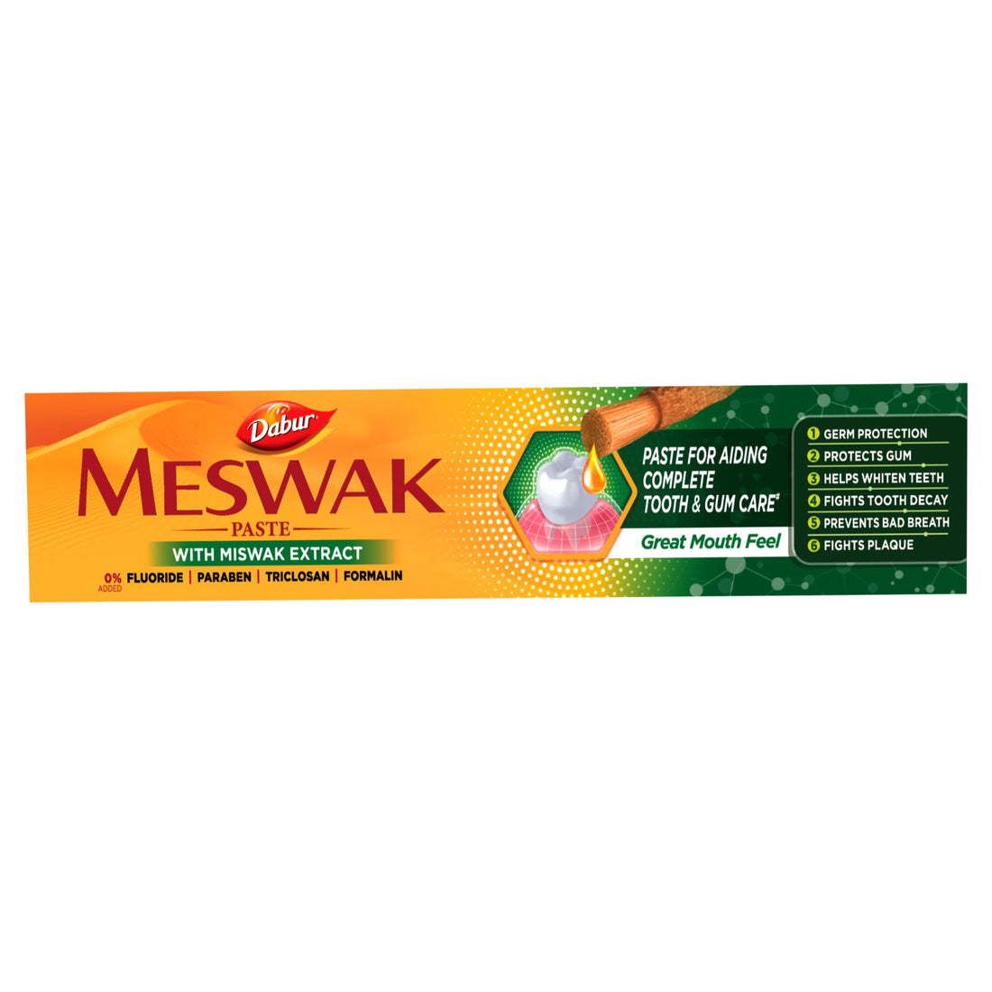 Dabur Meswak Complete Oral Care Toothpaste - 400g (200g x 2, Pack of 2) | For Tooth Decay Prevention, Stain Removal, Cavity Protection, Tartar Control, Gum Protection, Plaque Removal, Anti-Bacterial