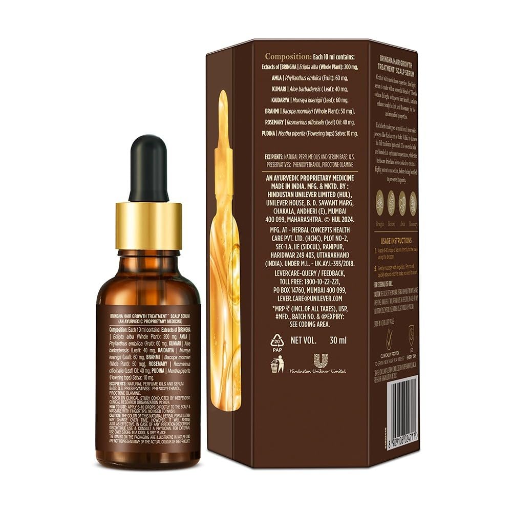 Indulekha Bringha Hair Growth Treatment Scalp Serum ,30ml |Ayurvedic Hair Growth Serum