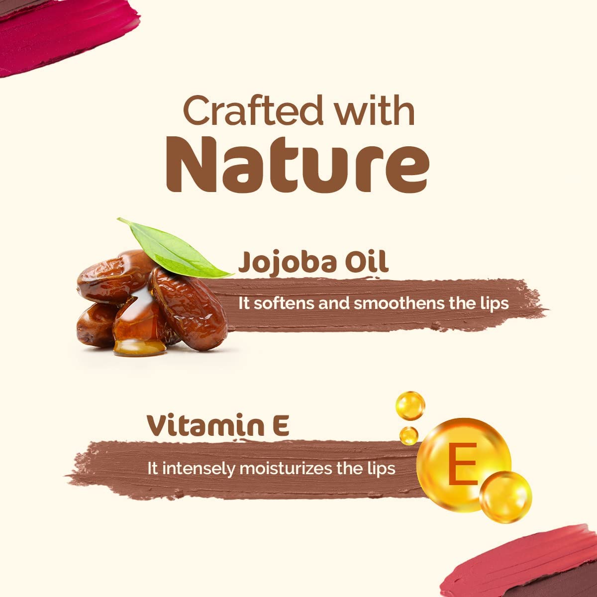 Mamaearth Soft Matte Long Stay Lipsticks with Jojoba Oil & Vitamin E for 12 Hour Long Stay  - 3.5 g - Dhevu