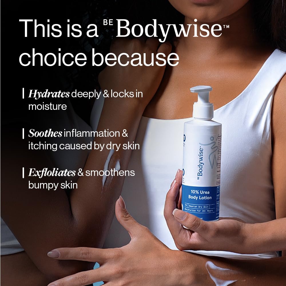 Be Bodywise 10% Urea Body Lotion 200ml | 48 Hour Dry Skin Relief | For Very Dry & Flaky Skin | With Ceramides, Kokum & Mango Seed Butter | Non-Greasy & Lightweight Formula