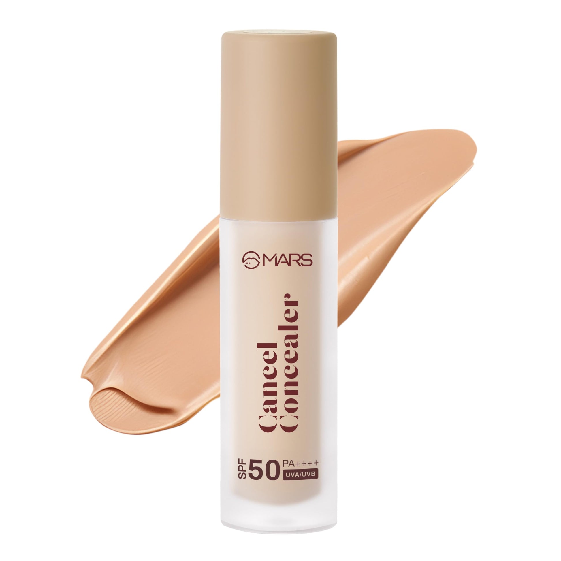 MARS Cancel Liquid Concealer for Face Makeup with Radiant Natural Finish | 07-Caramel Charm | 6.0 ml | Lightweight | Medium to High Coverage | Long-Lasting & Multi-Purpose | Crease Resistant