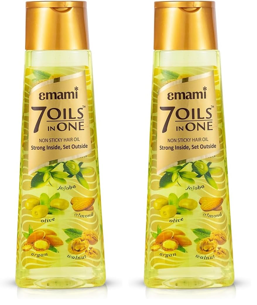 Emami 7 Oils in One Hair Oil | Makes Hair 20x Stronger and Manageable | Coconut Oil, Amla, Jojoba, Olive, Walnut, Argan & Almond Oils | 500 ML