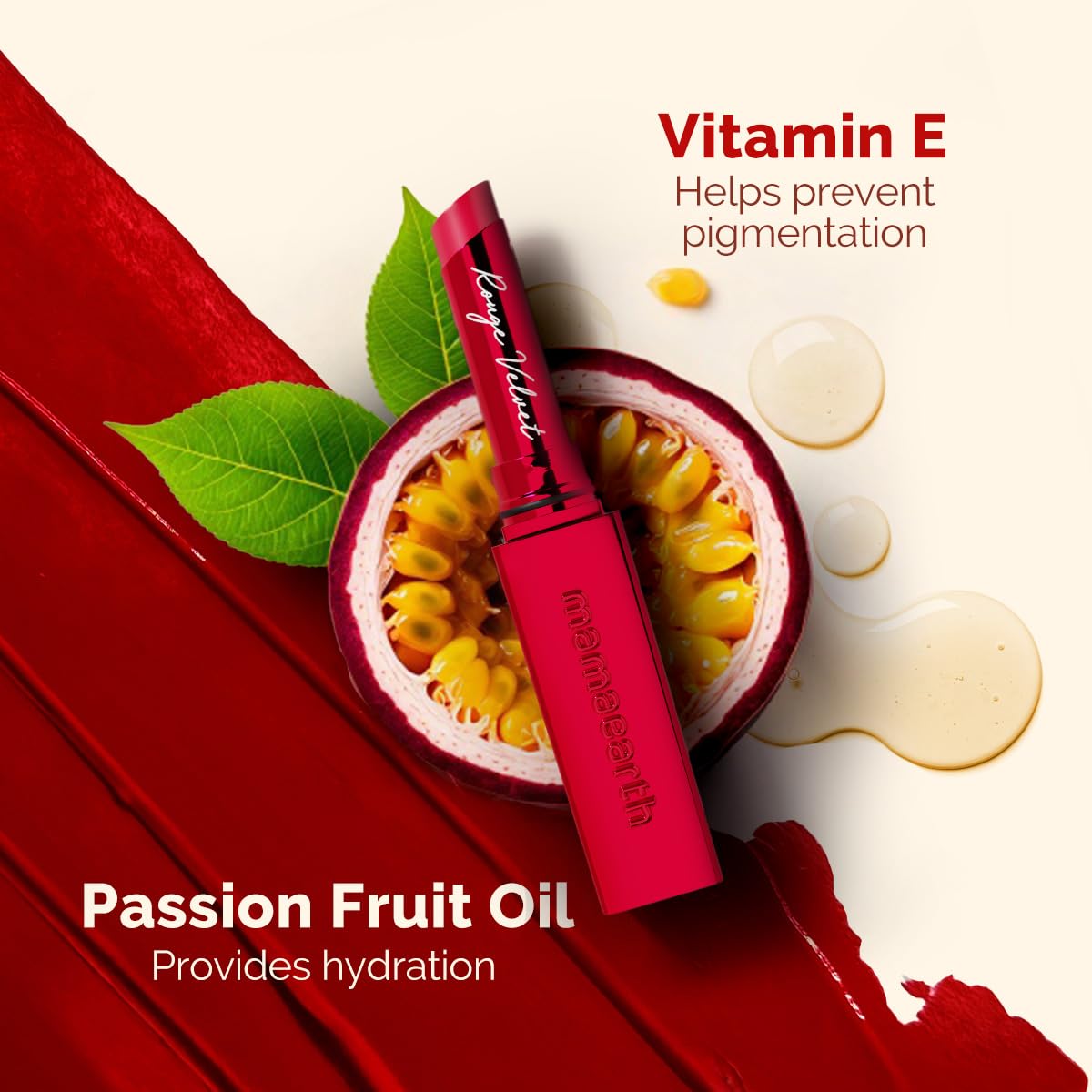 Mamaearth Luxe Matte Long Stay Lipstick with Passion Fruit Oil & Vitamin E -2g - Dhevu