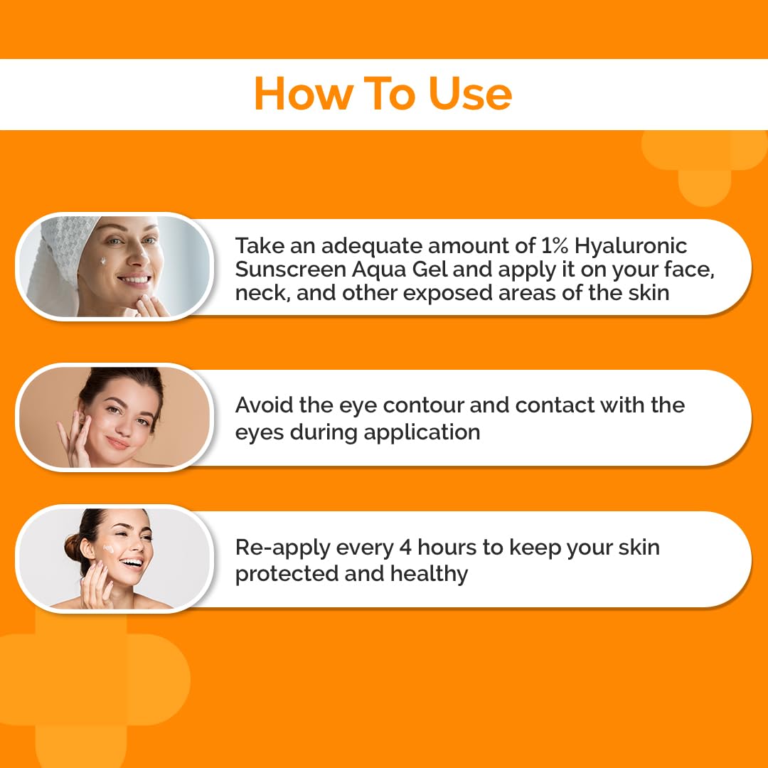 The Derma Co 1% Hyaluronic Sunscreen Aqua Gel SPF 50 PA++++ | Hyaluronic Acid for Deep, Long Lasting Hydration | Ultra Lightweight Texture I Non-Greasy, No White Cast | Broad Spectrum Protection & Blue Light Protection | For Men & Women | 50 g x 2