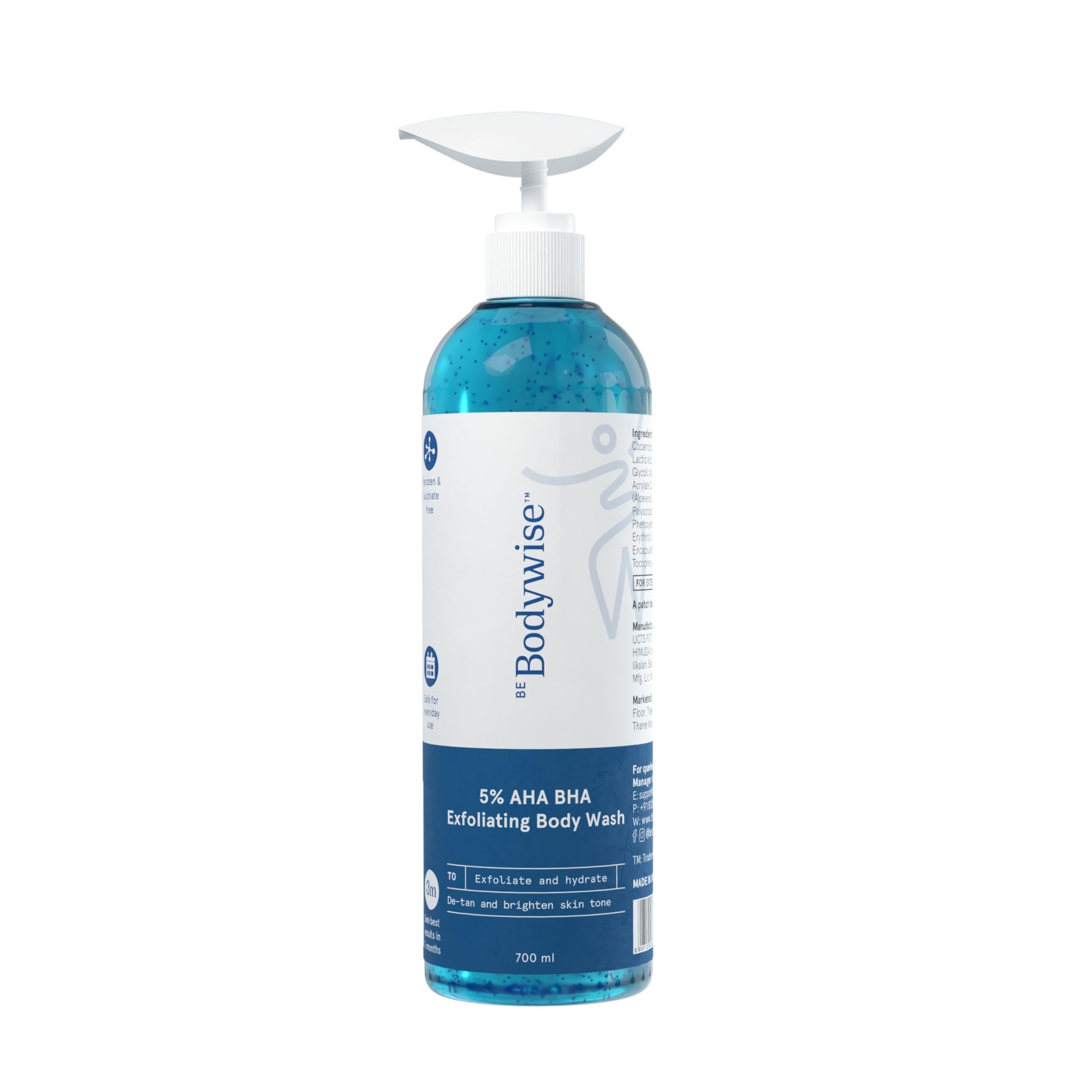 Be Bodywise 1% Salicylic Acid Exfoliating Body Wash Shower Gel 250ml | Prevents Body Acne, Bumpy skin & Deep cleanses | Suitable for All Skin Types.