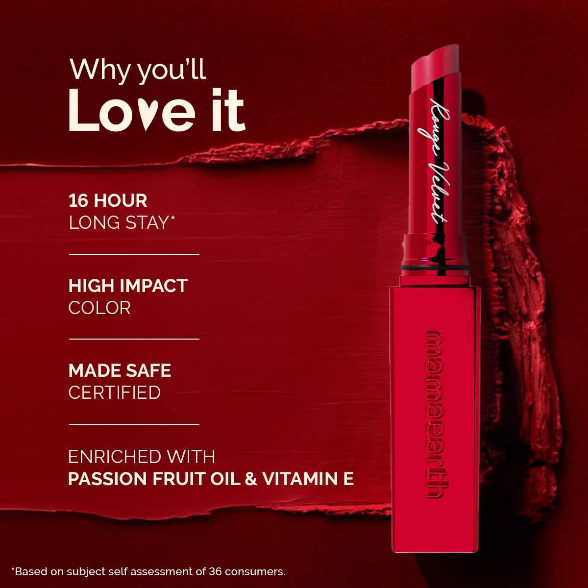 Mamaearth Luxe Matte Long Stay Lipstick with Passion Fruit Oil & Vitamin E -2g - Dhevu