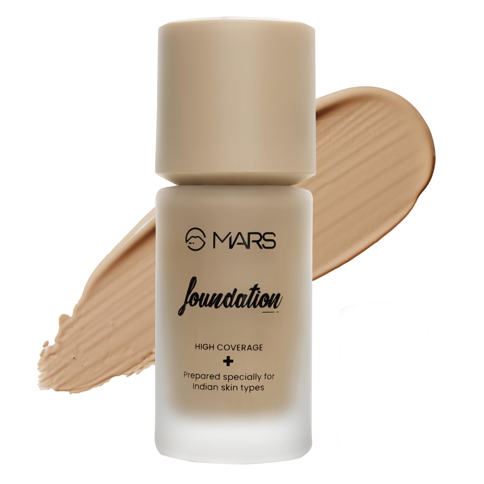 MARS SPF50 PA++++ High Coverage Liquid Foundation | Blemish Free & Blendable Foundation for Makeup (40ml) (SHADE-01)