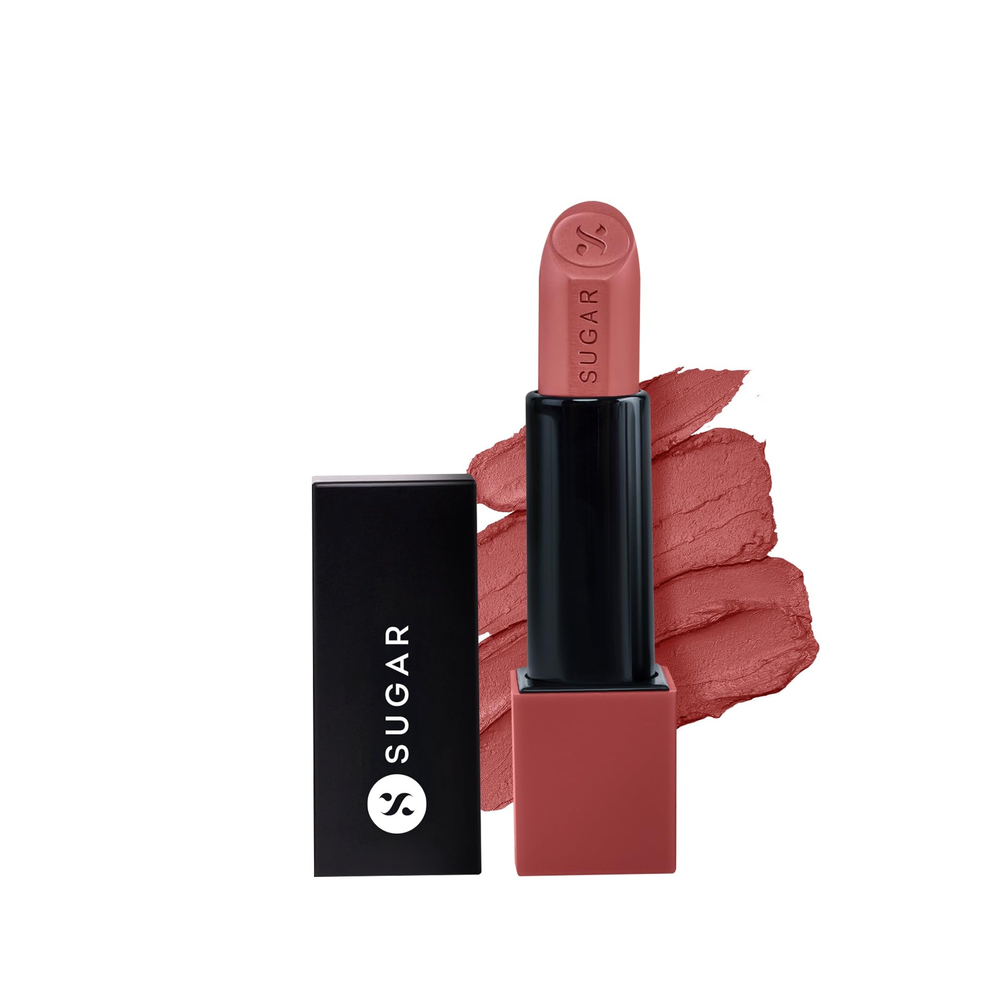 SUGAR Cosmetics Glide Peptide Serum Lipstick with Hyaluronic Acid & Vitamin E | Velvet Matte Finish | Long Lasting & Pigmented | 1 Swipe Full Coverage | 4.2gm - 05 Parisian Pink