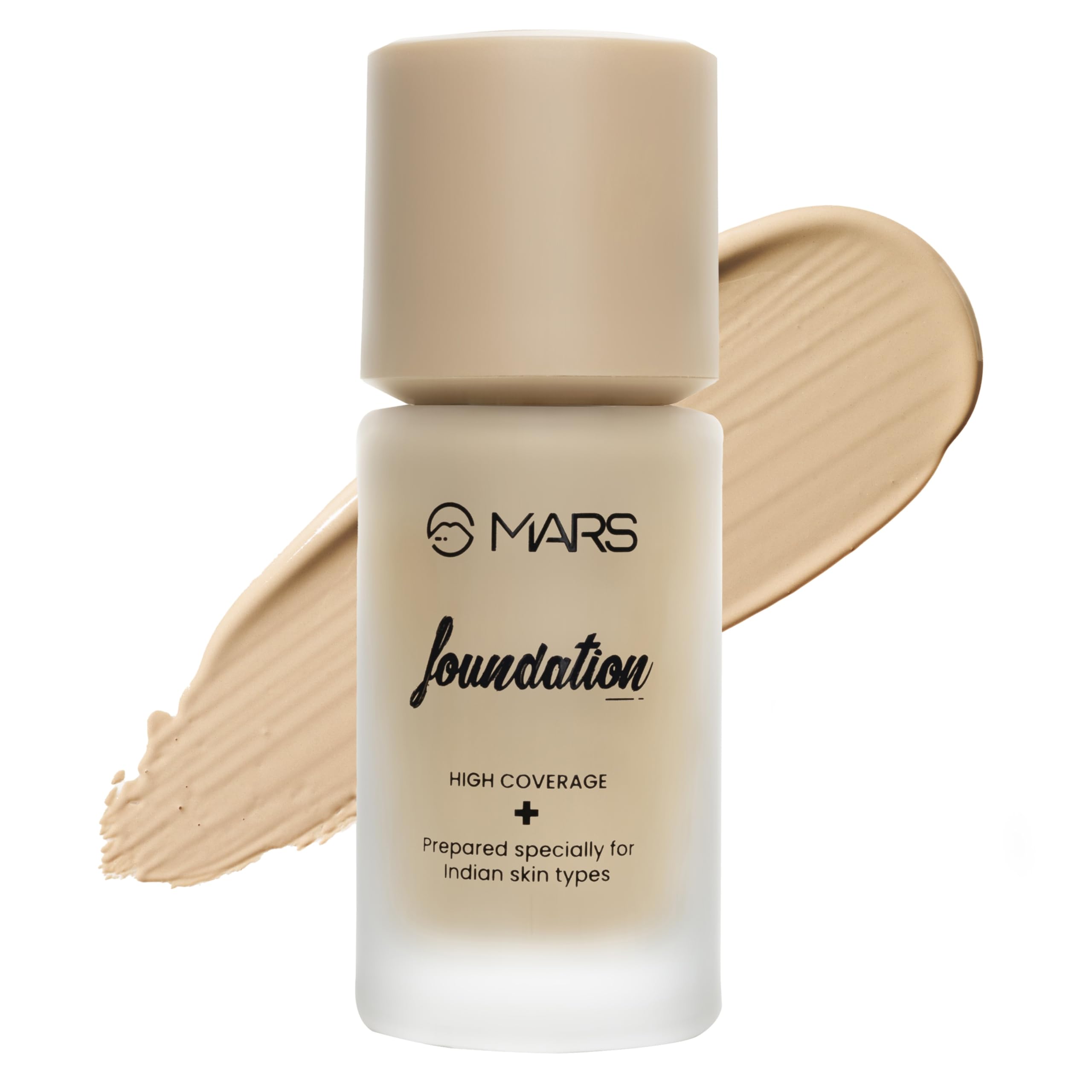 MARS SPF50 PA++++ High Coverage Liquid Foundation | Blemish Free & Blendable Foundation for Makeup (40ml) (SHADE-01)