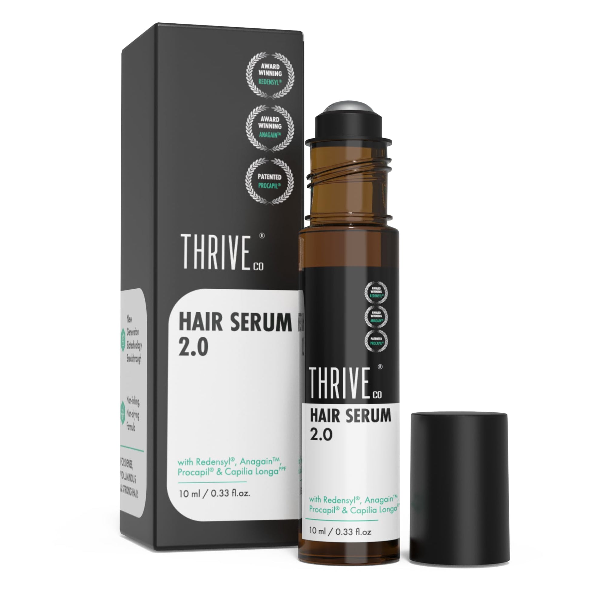 ThriveCo Hair Growth Serum 2.0,Clinically Proven To Reduce HairFall & Boost Hair Growth,Powered By Redensyl,Procapil & Anagain,Backed By British Medical Research,Lightweight,Non-Sticky,For Unisex 30Ml