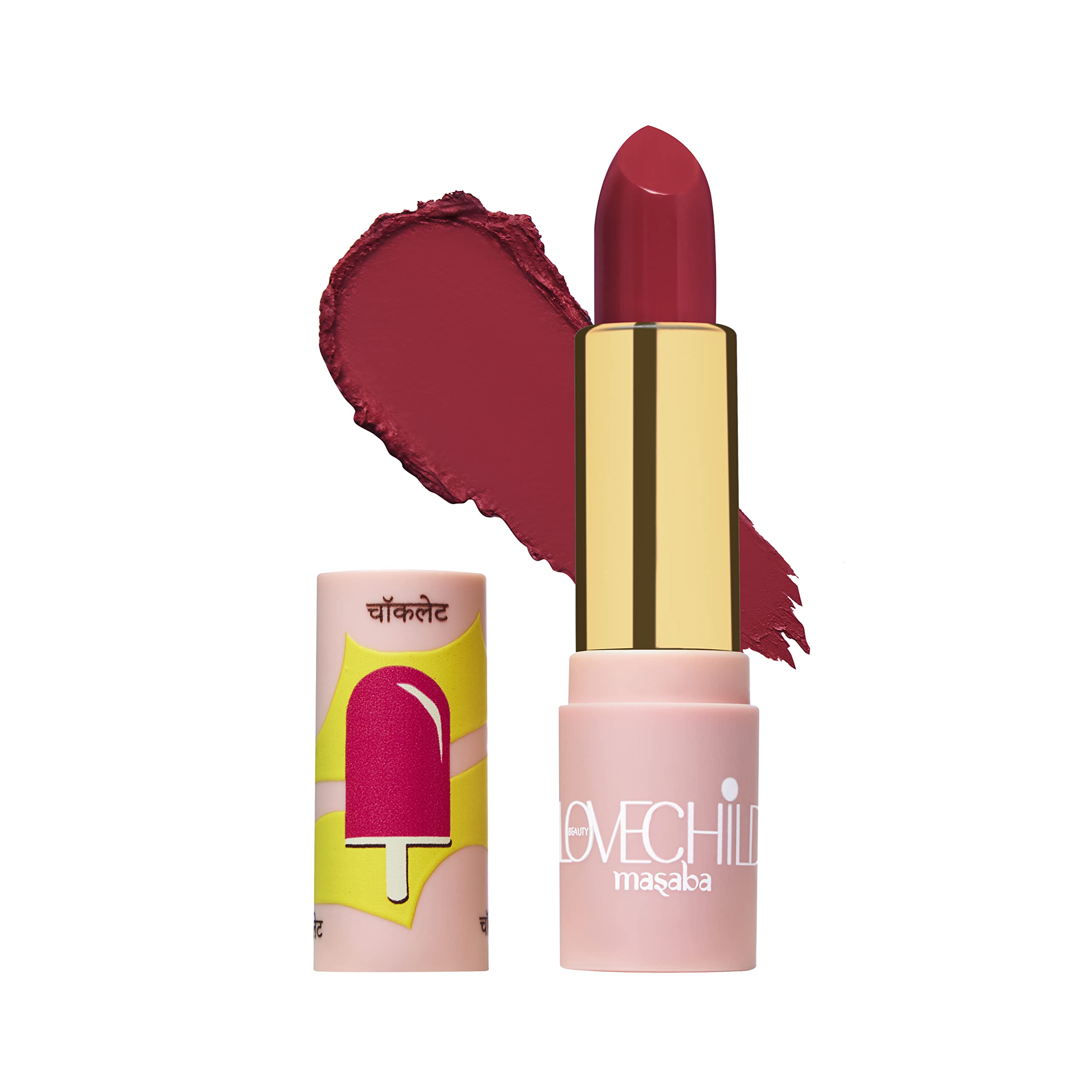 LoveChild Masaba - Barfee - Luxe Matte Lipstick Hydrating & Nourishing, Long lasting, Chocolate Brown Bullet Matte Lipstick, 4ML