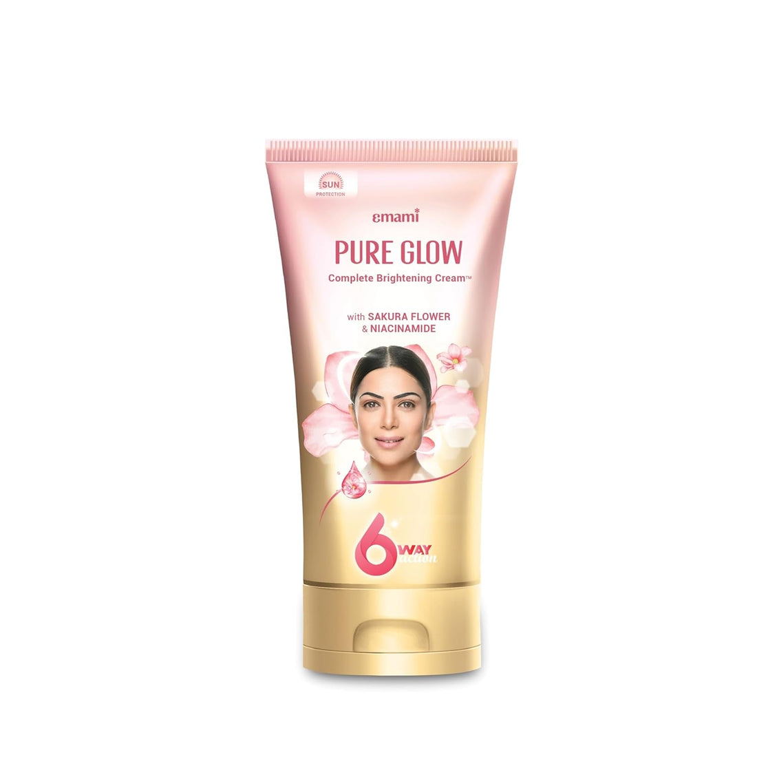 Emami Pure Glow Complete Brightening Cream 50g | with Japanese Sakura Flower & Niacinamide for 2X Brightness & +50% Moisturisation | Mineral-Oil Free, Paraben-Free