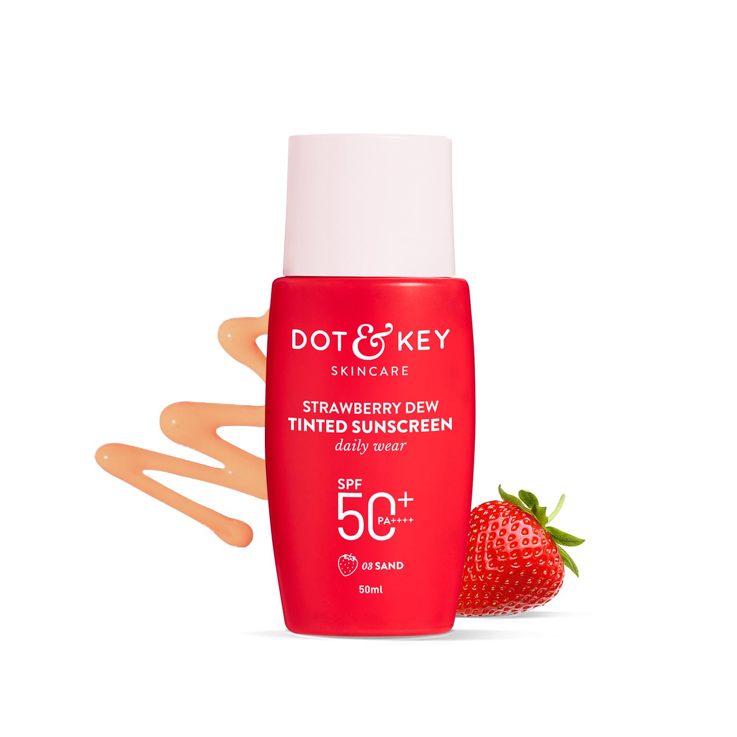 Dot & Key Strawberry Dew Tinted Sunscreen SPF 50+ Pa++++ - 02 Warm Ivory | Protection Against UA/UB | Broad Spectrum, Water & Sweat resistant | For All Skin Types | 50ml