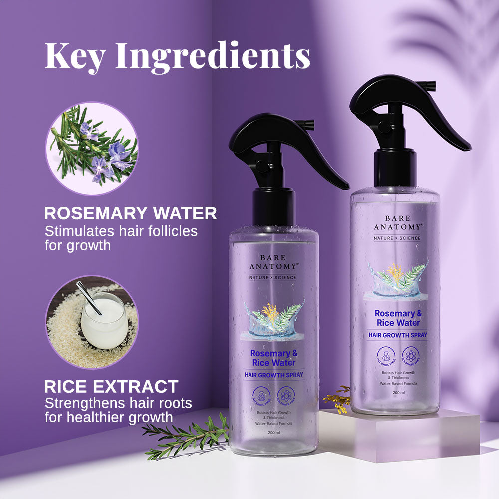 Bare Anatomy Rosemary & Rice Water Hair Growth Spray 200Ml
