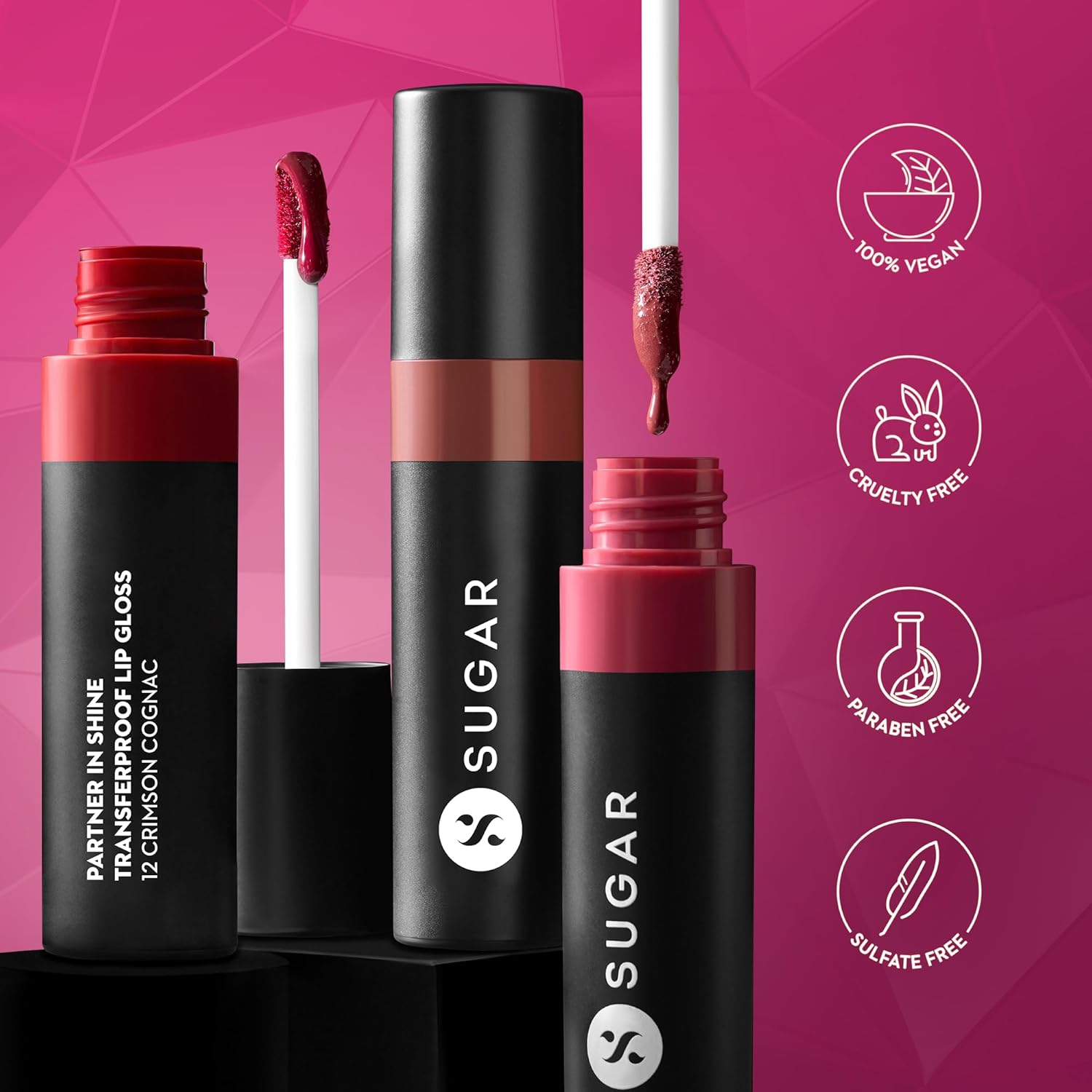 SUGAR Cosmetics Partner In Shine Transferproof Glossy Lipstick | Lasts upto 24hrs | Transferproof & Smudgeproof - 3ml - 01 Cinnamon Champagne