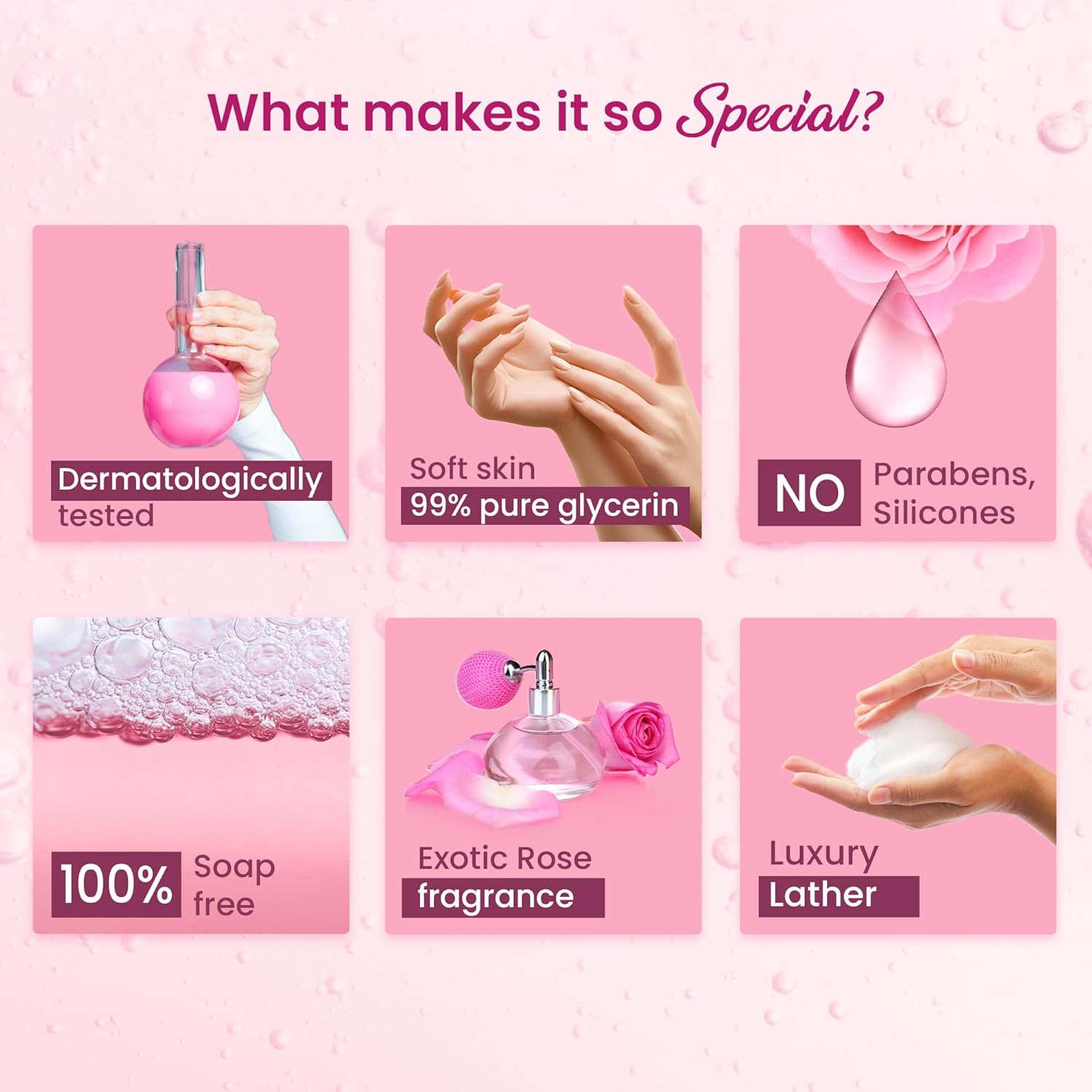 Dabur Gulabari Shower Gel-Damask Rose & Jojoba Oil - 250ml | Roses Extract Beads for Exfoliation | No Parabens & Silicones | 99% Pure Glycerine | 100% soap free body wash