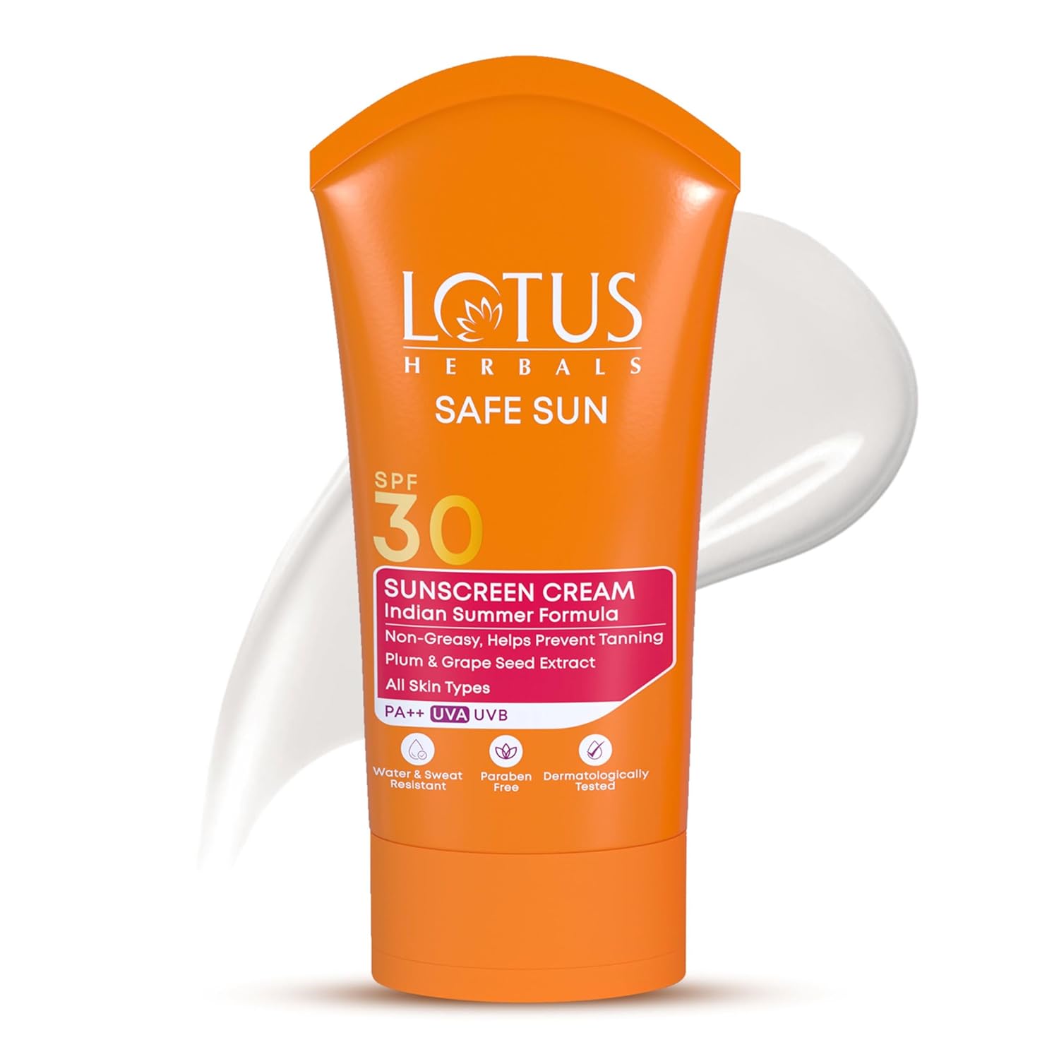 Lotus Herbals Safe Sun Sunscreen Cream , Black Plum Extract| Suitable For Indian Summer Formula | SPF 30 and PA++ | Non-Greasy | For Oily, Combination, Acne Prone & Normal Skin| Lightweight, Sweat & Water Resistant | For Women & Men | 50g.