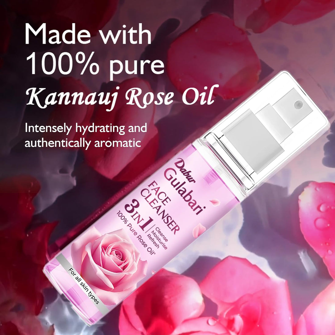 Dabur Gulabari Rose Glow Face Cleanser, Pack of 1,100 Ml