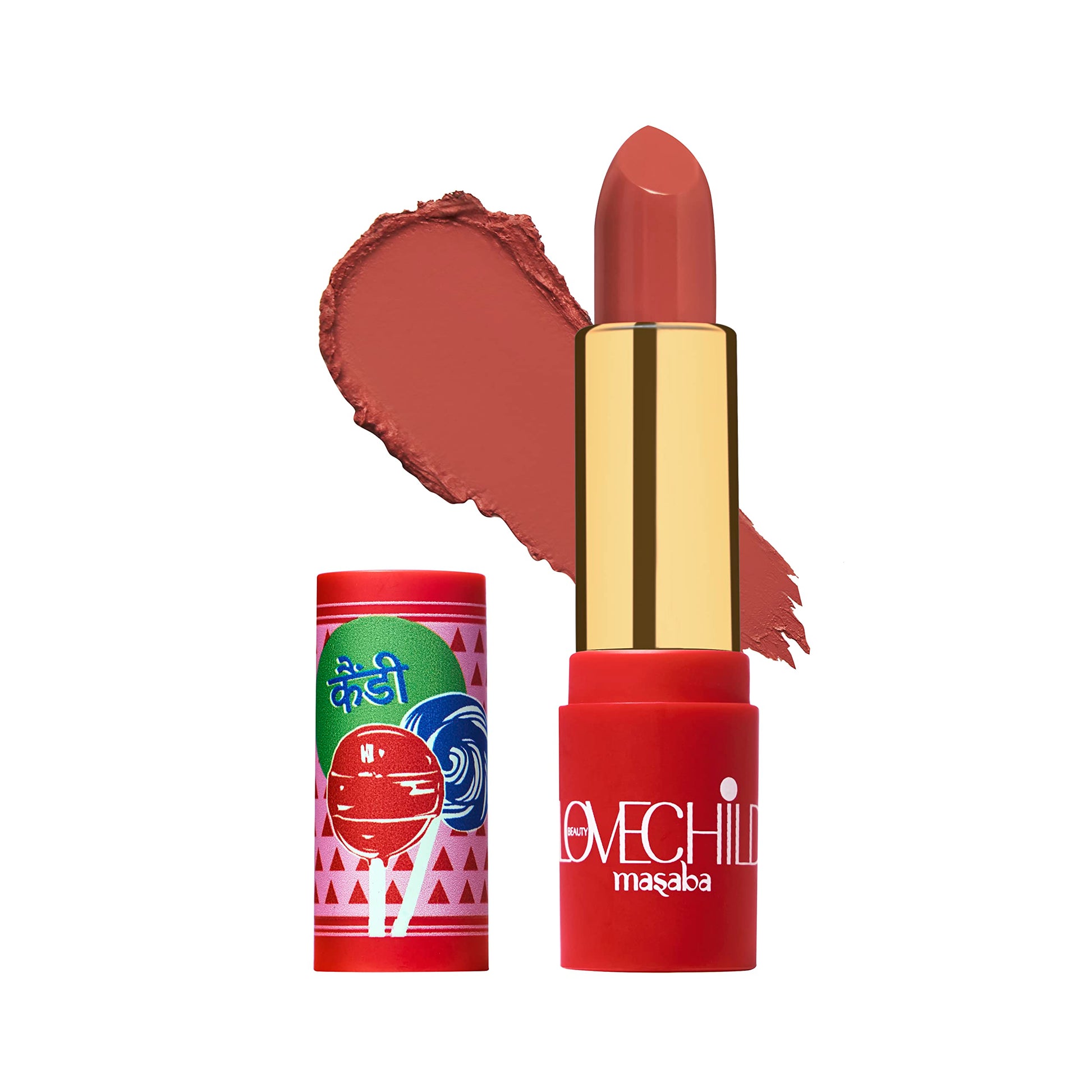 LoveChild Masaba - Barfee - Luxe Matte Lipstick Hydrating & Nourishing, Long lasting, Chocolate Brown Bullet Matte Lipstick, 4ML