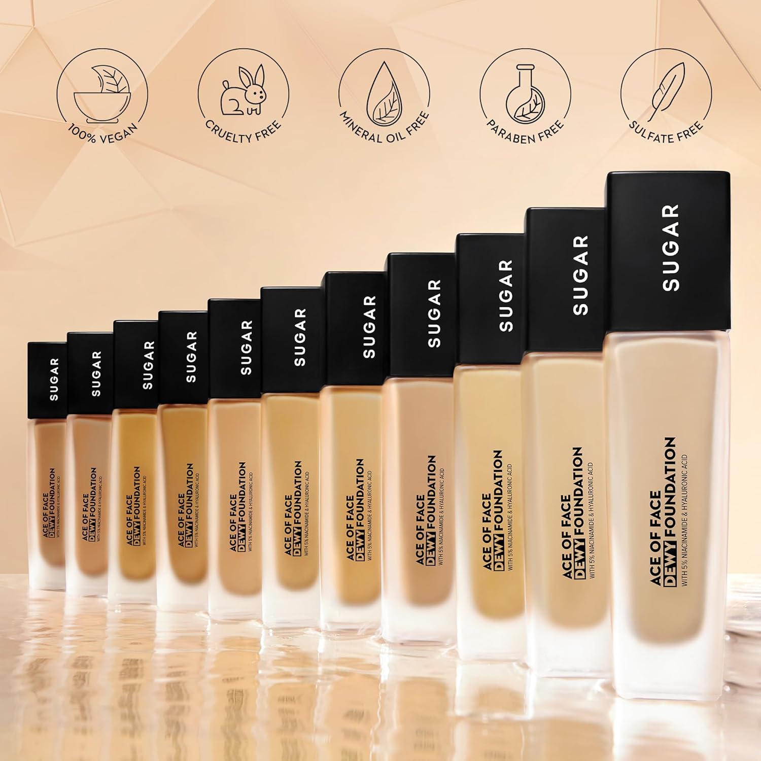 SUGAR Cosmetics Ace Of Face Dewy Foundation with 5% Niacinamide & Hyaluronic Acid | Lasts upto 18hrs | 30 ml - 17 Raf