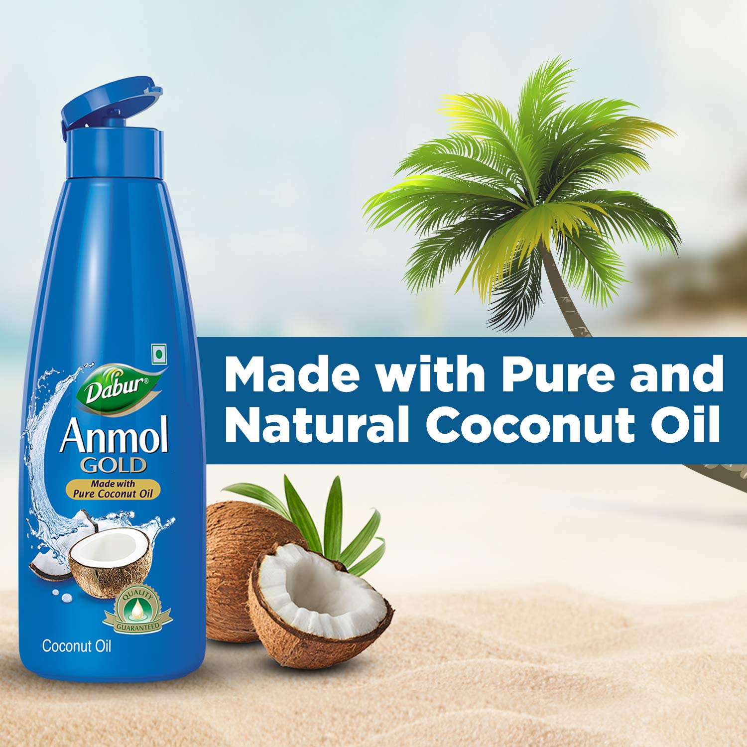 Dabur Anmol Gold 100% Pure Coconut Oil | Improves Skin Metabolism and Boosts Immunity - 600ml ( 500ml + 20% extra)