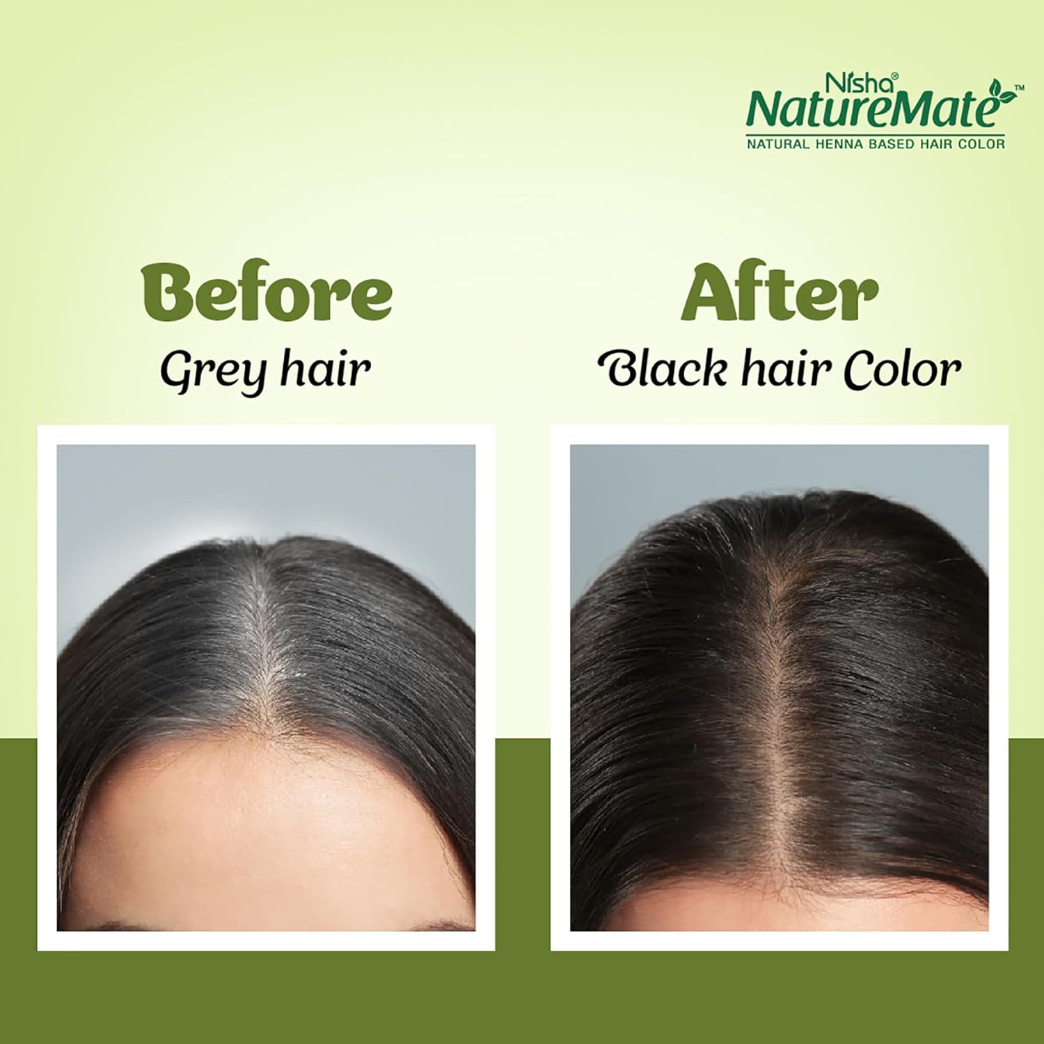 Nisha Nature Mate Henna Based Hair Color Powder Without Ammonia Natural Hair Colour for Women & Men 10gm Pack of 10 (Original Black)
