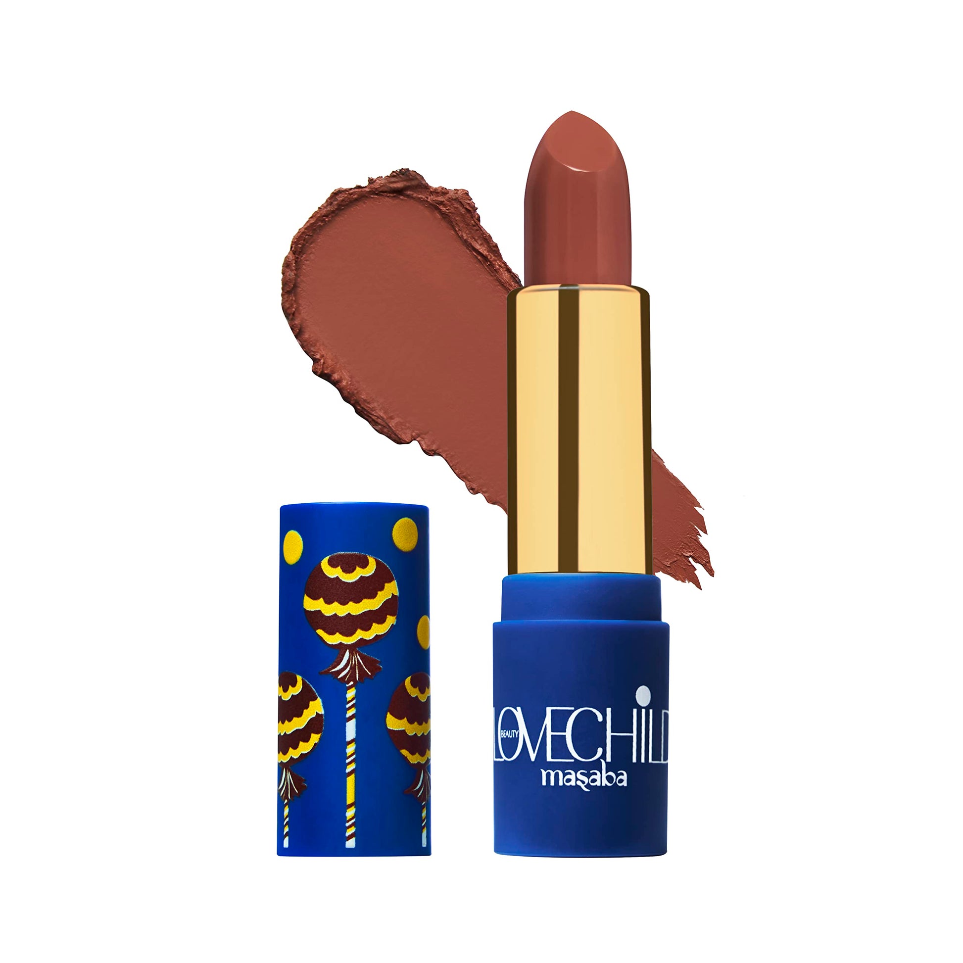 LoveChild Masaba - Barfee - Luxe Matte Lipstick Hydrating & Nourishing, Long lasting, Chocolate Brown Bullet Matte Lipstick, 4ML