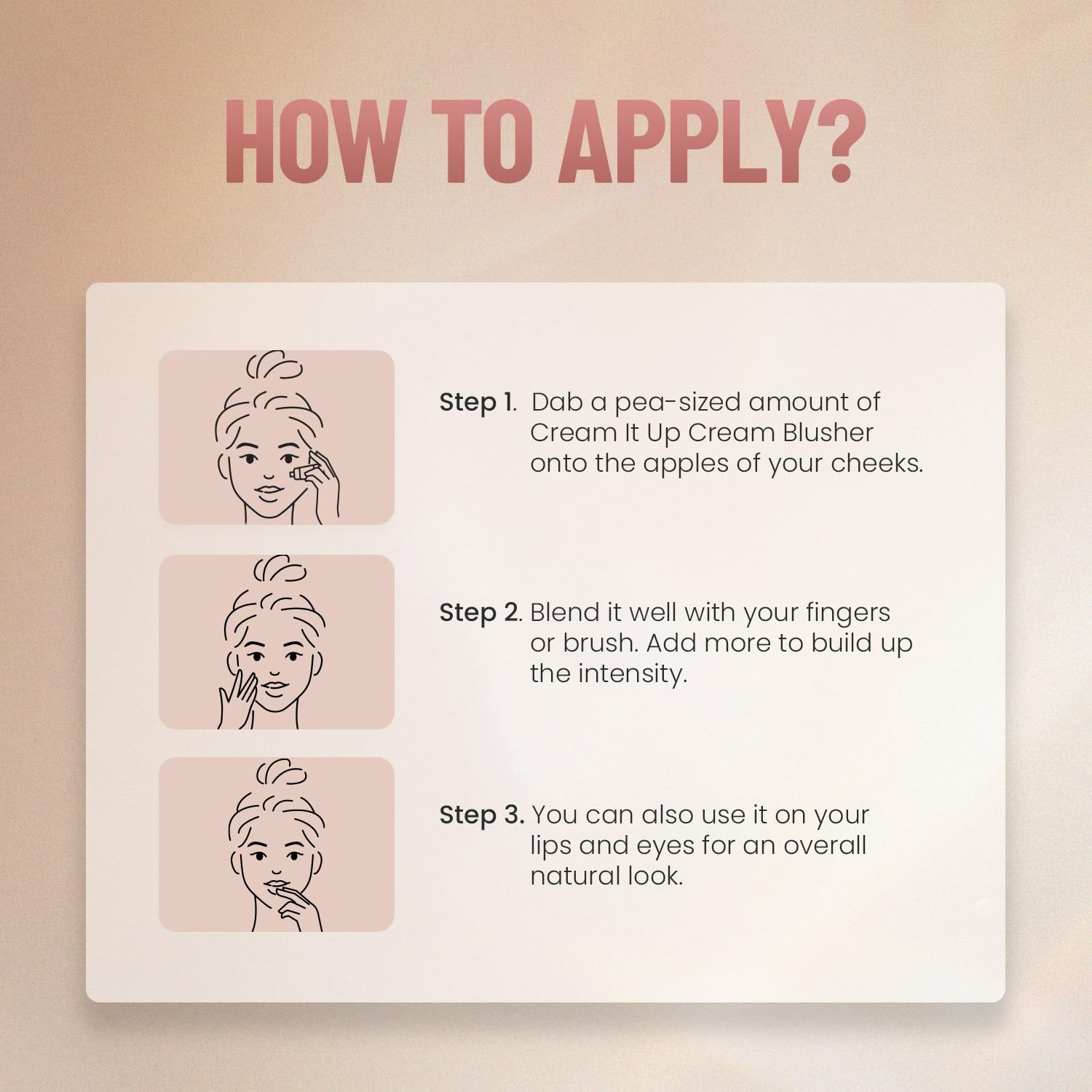 Swiss Beauty Cream It Up Blush | Highly pigmented | Super-blendable | Long-lasting | Enriched with Shea Butter | Multipurpose | Shade-03 Cheeky Peach, 10ml
