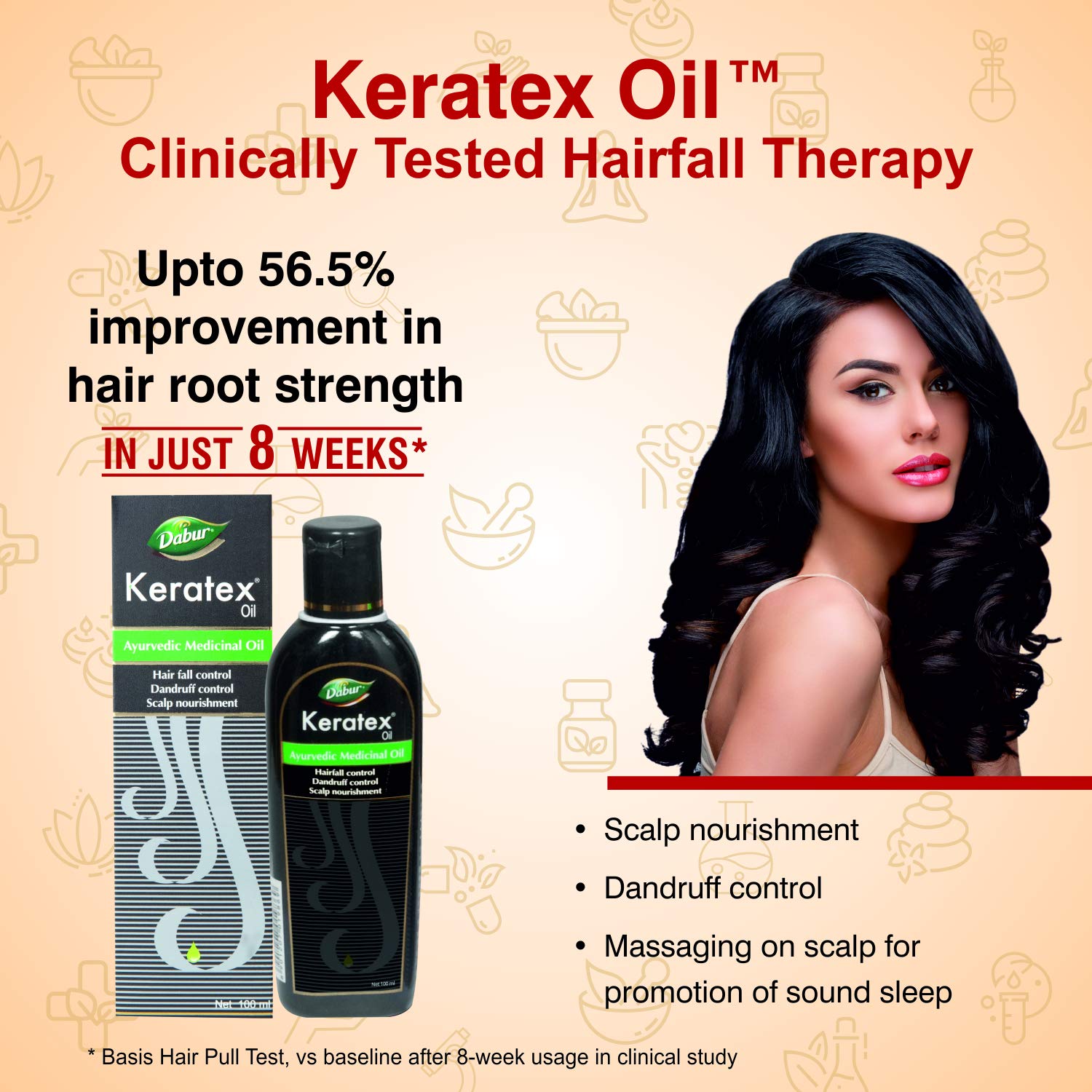 Dabur Keratex Oil Ayurvedic Medicinal Oil Reduces Hairfall, 100 Ml